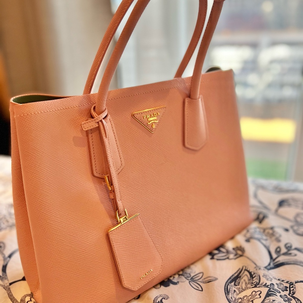 Medium Saffiano Leather Double Prada Bag